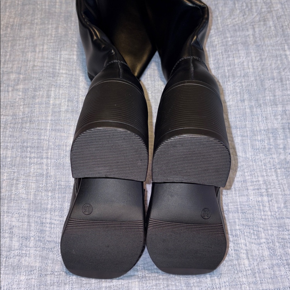 Athlefit Black Knee High Platform Boots - Picture 9 of 12